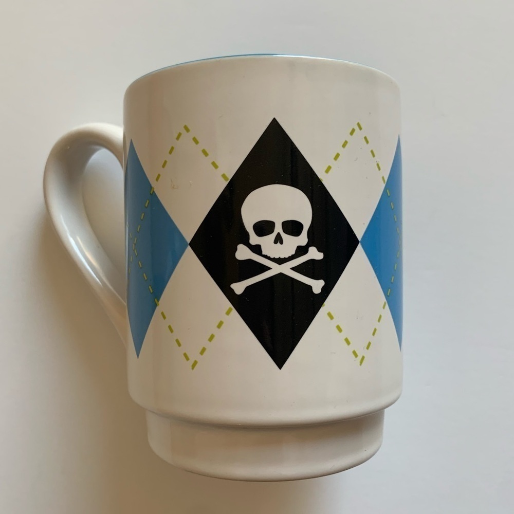 College Brand By Target Skull Plaid Mug